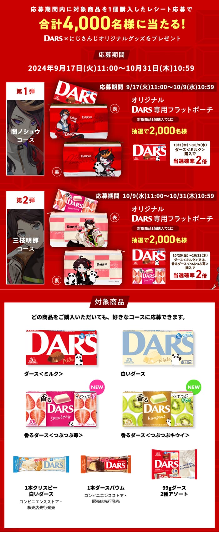 クローズド懸賞　キャンペーン　懸賞情報　懸賞ブログ にじさんじ　DARS