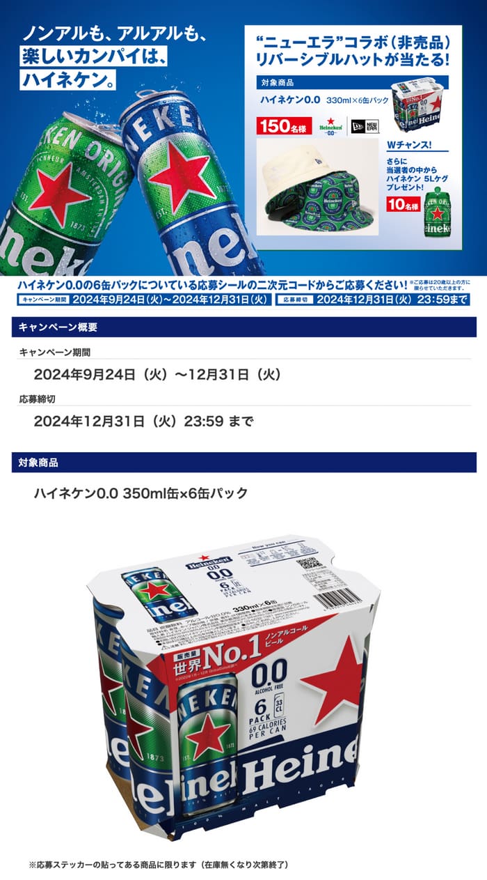 クローズド懸賞　キャンペーン　懸賞情報　懸賞ブログ　ハイネケン