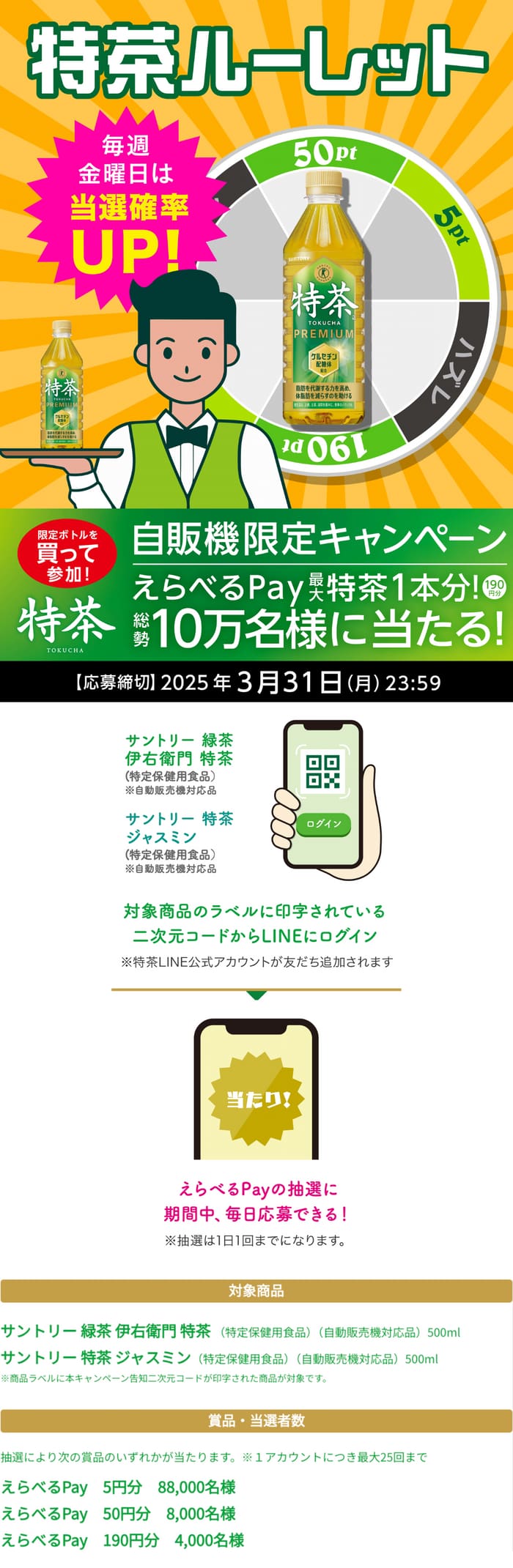 クローズド懸賞　キャンペーン　懸賞情報　懸賞ブログ　特茶