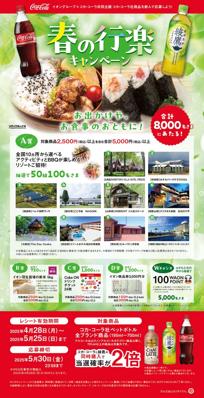 イオン　キャンペーン　懸賞　コカコーラ