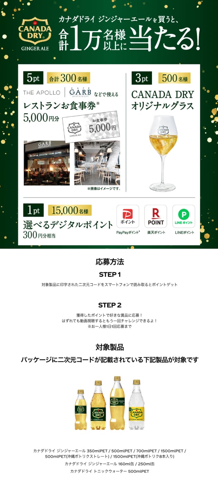 クローズド懸賞　キャンペーン　懸賞情報　懸賞ブログ　カナダドライ　ジンジャーエール
