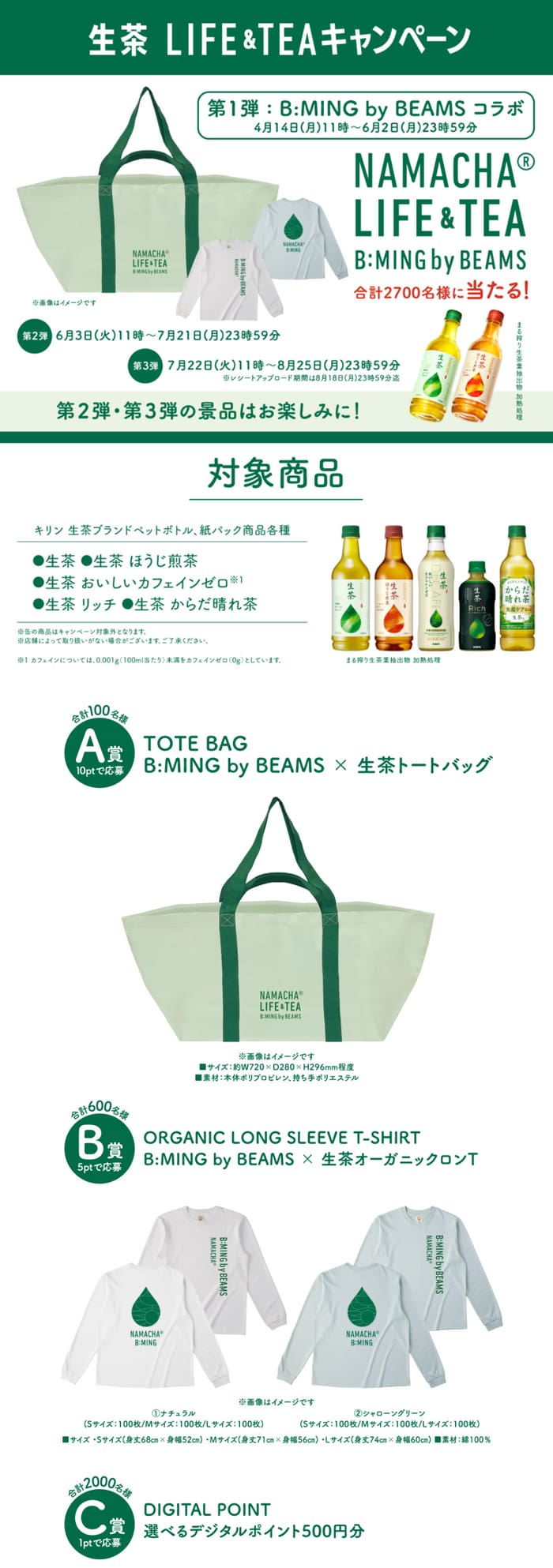 クローズド懸賞　キャンペーン　懸賞情報　懸賞ブログ　生茶