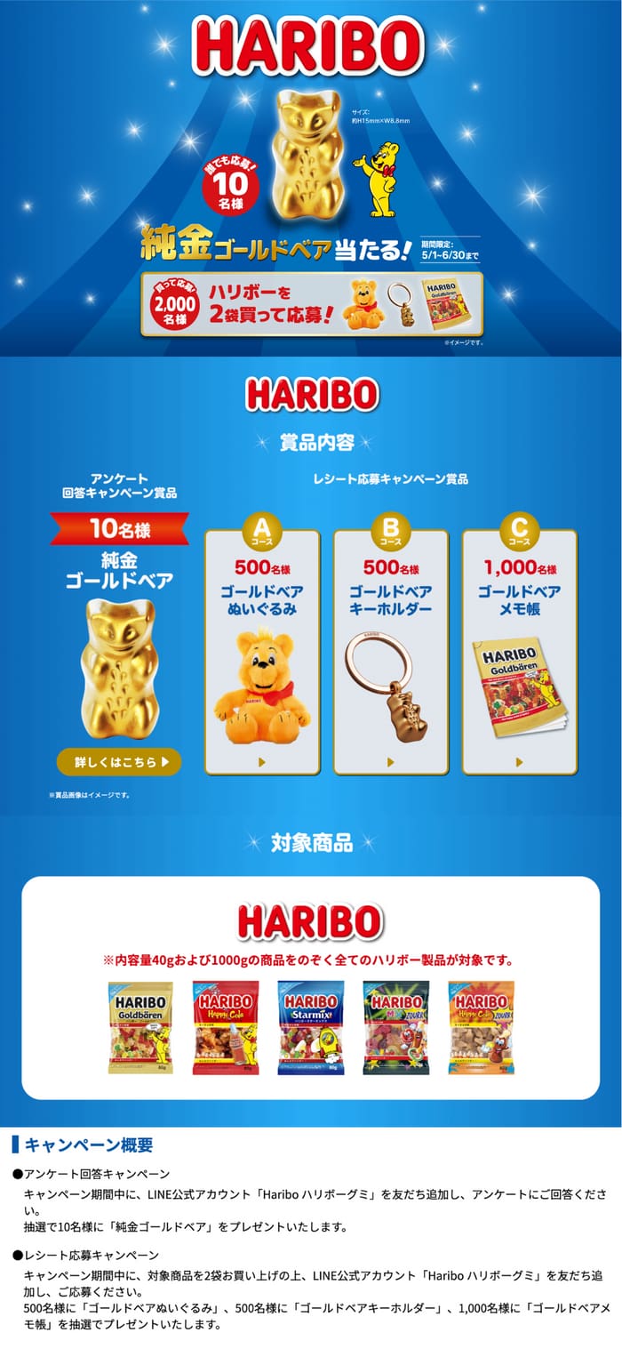 クローズド懸賞　キャンペーン　懸賞情報　懸賞ブログ　ハリボー