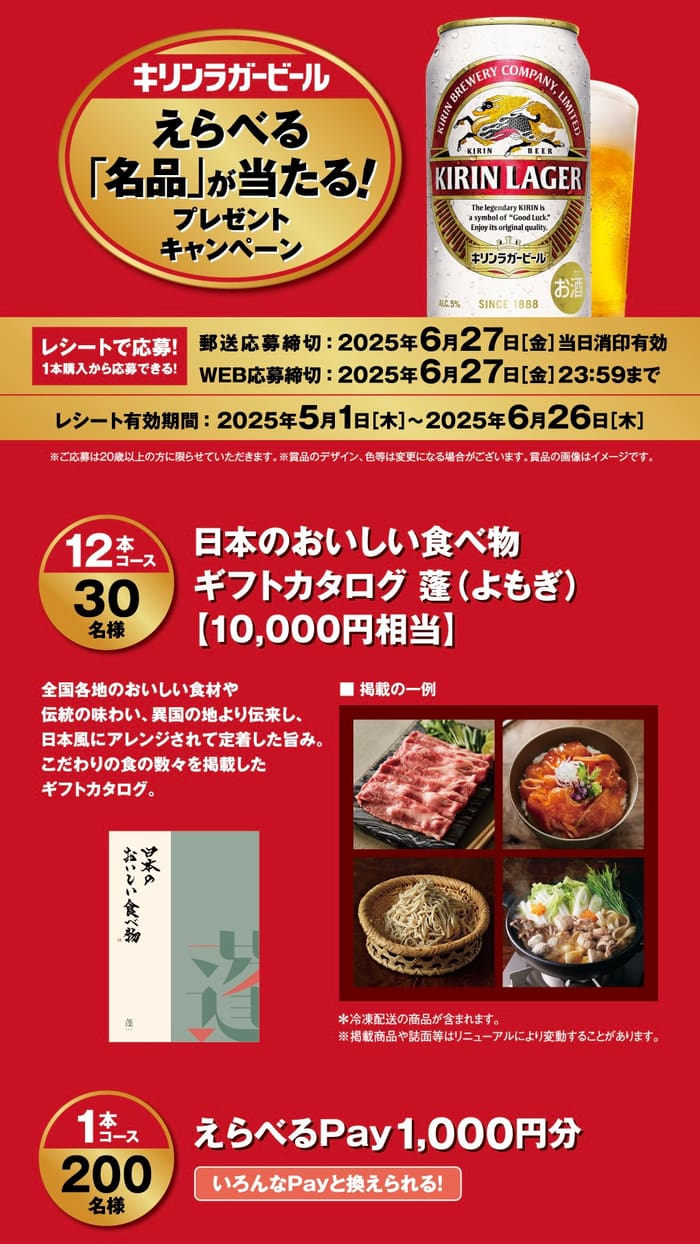 クローズド懸賞　キャンペーン　懸賞情報　懸賞ブログ　キリンラガービール