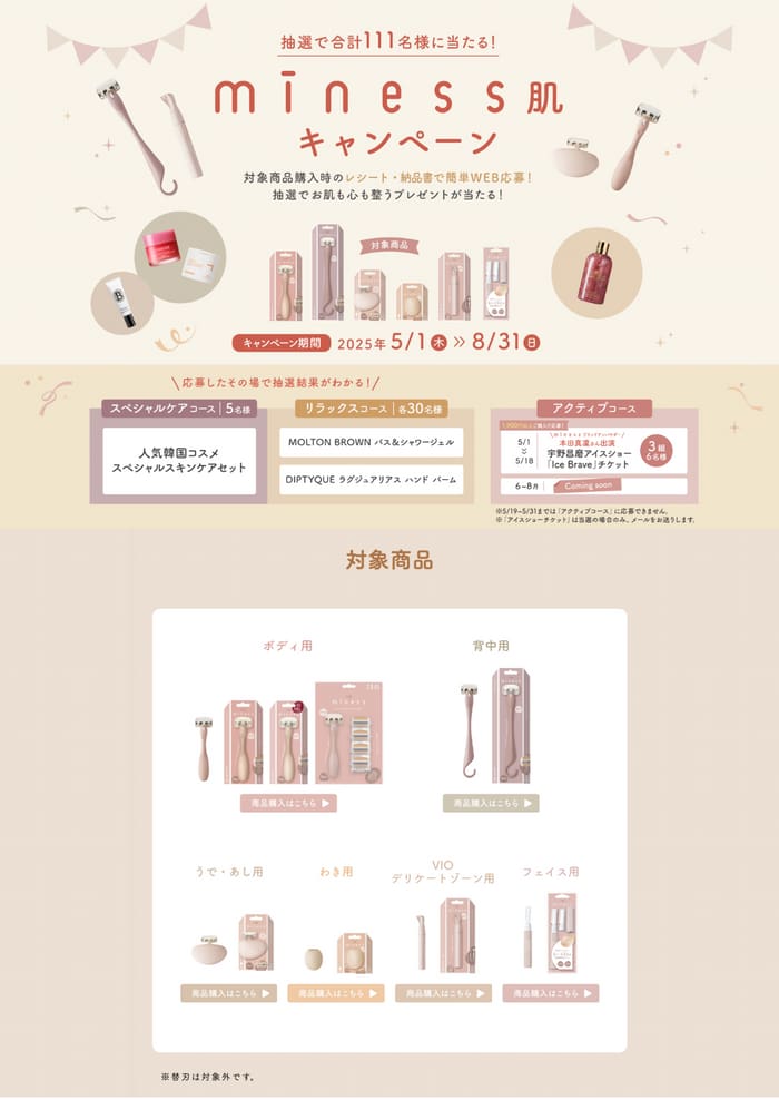 クローズド懸賞　キャンペーン　懸賞情報　懸賞ブログ miness