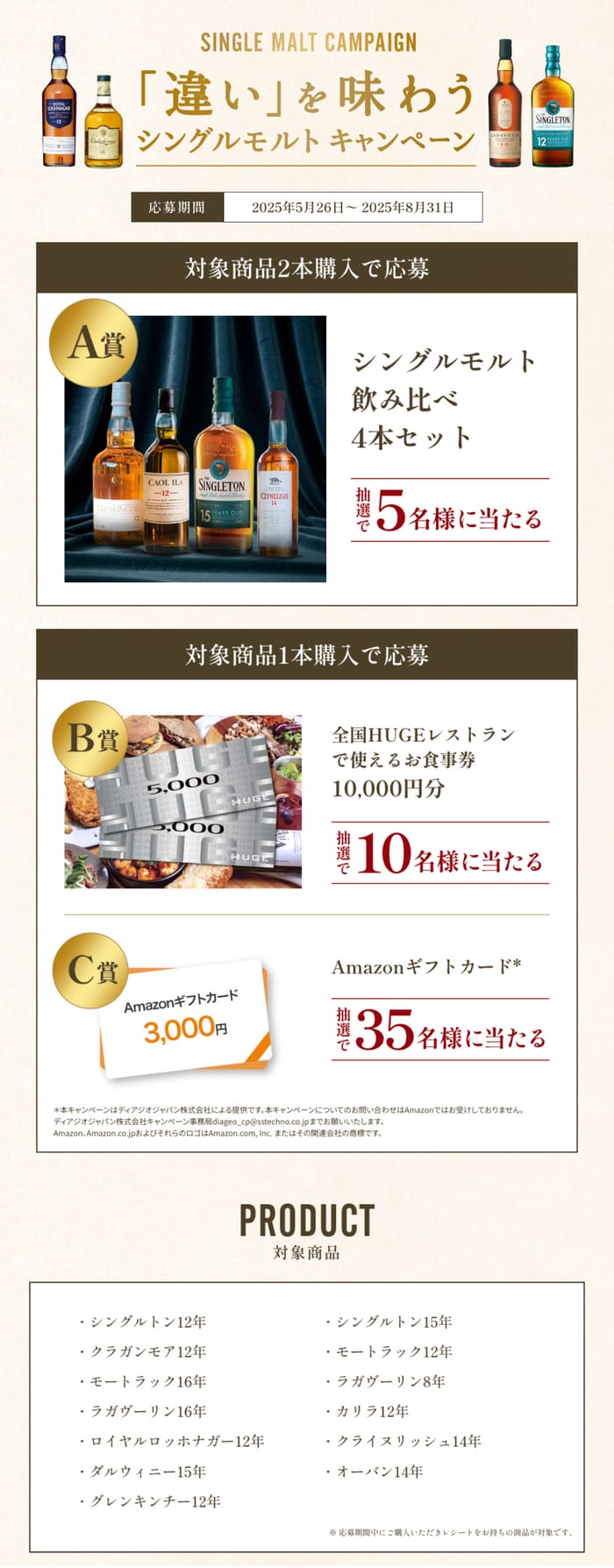 クローズド懸賞　キャンペーン　懸賞情報　懸賞ブログ　シングルモルト