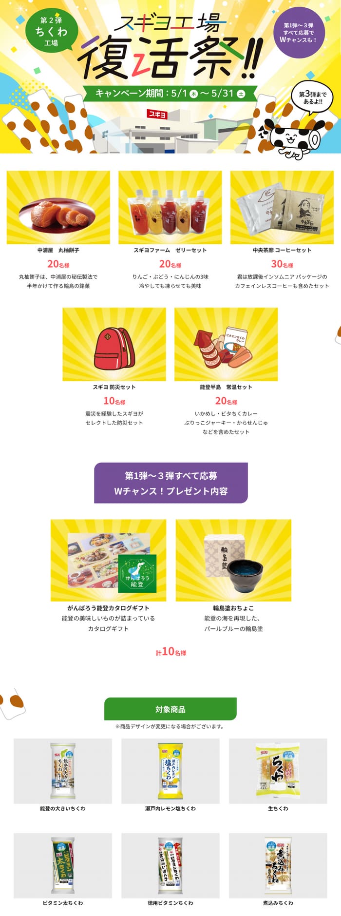 クローズド懸賞　キャンペーン　懸賞情報　懸賞ブログ　スギヨ