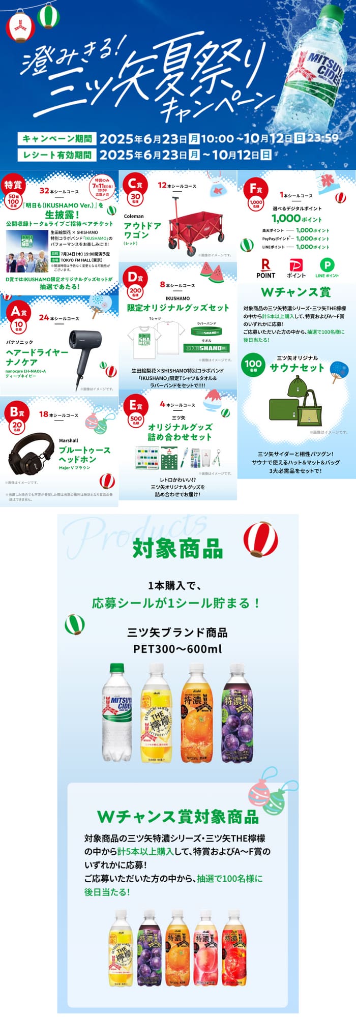 クローズド懸賞　キャンペーン　懸賞情報　懸賞ブログ　アサヒ飲料