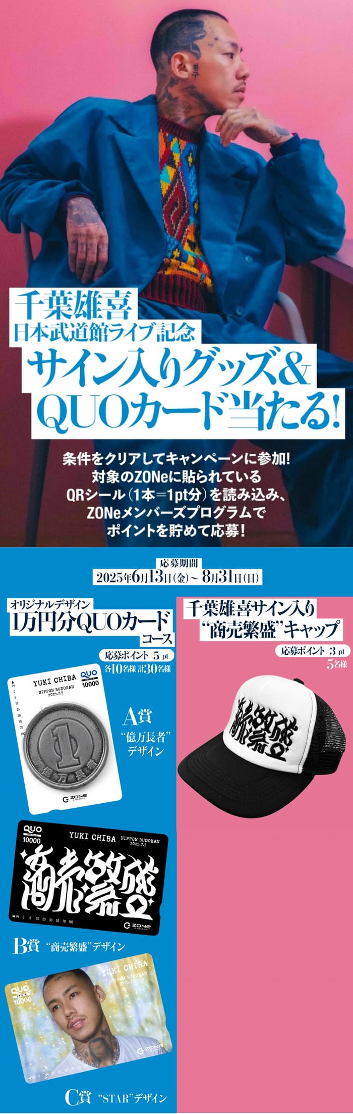 クローズド懸賞　キャンペーン　懸賞情報　懸賞ブログ　zone 千葉雄喜
