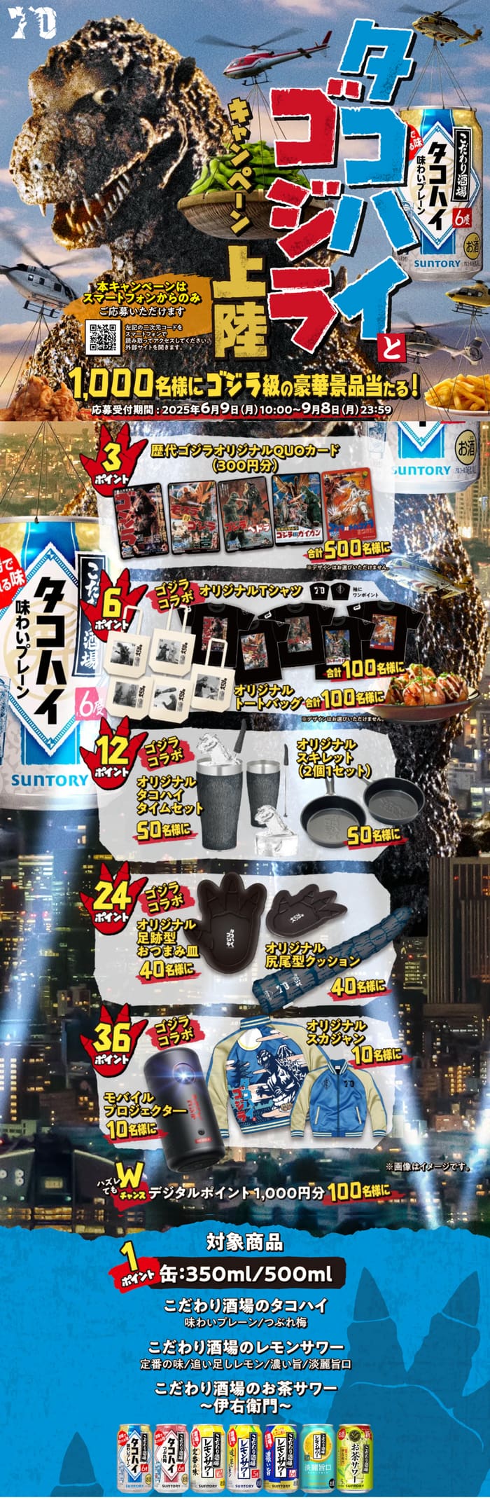 クローズド懸賞　キャンペーン　懸賞情報　懸賞ブログ　サントリー　こだわり酒場　ゴジラ