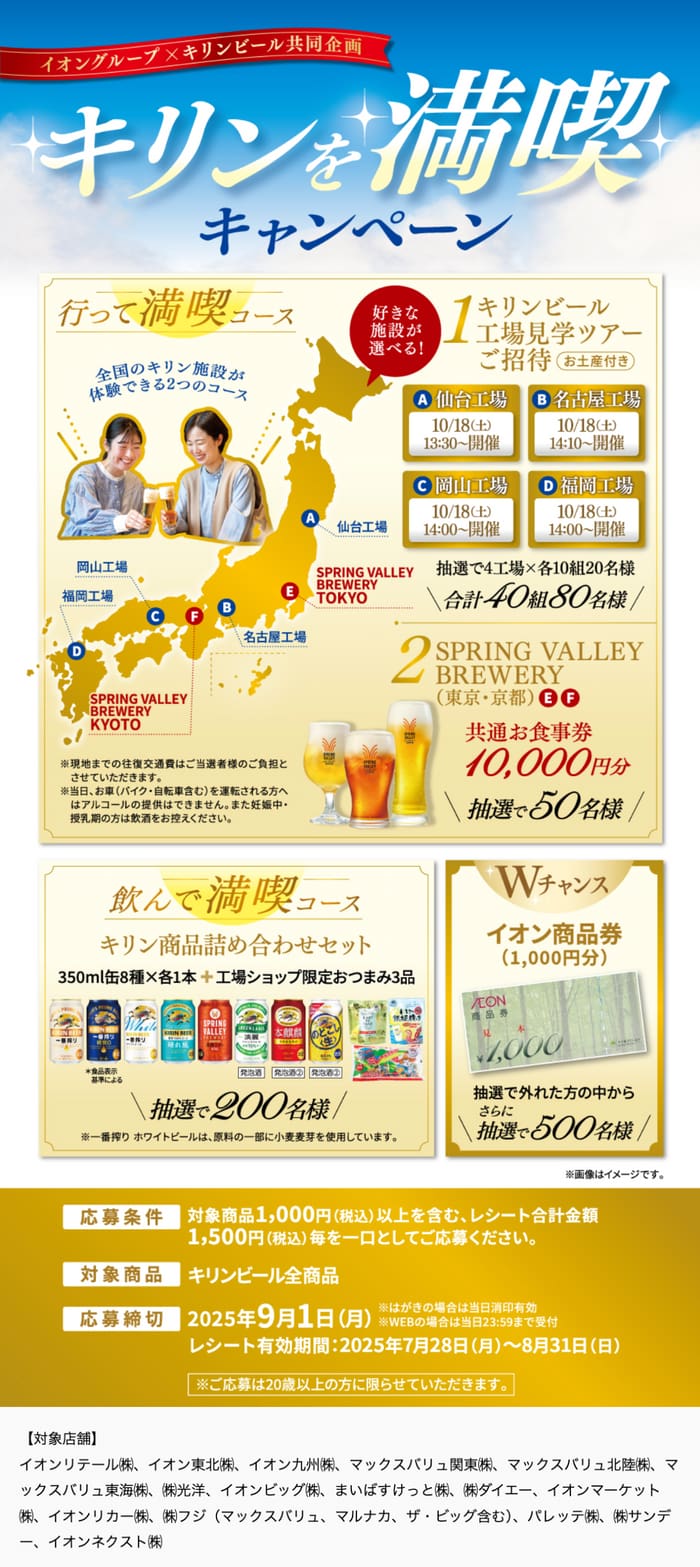 イオン　キャンペーン　懸賞　キリンビール