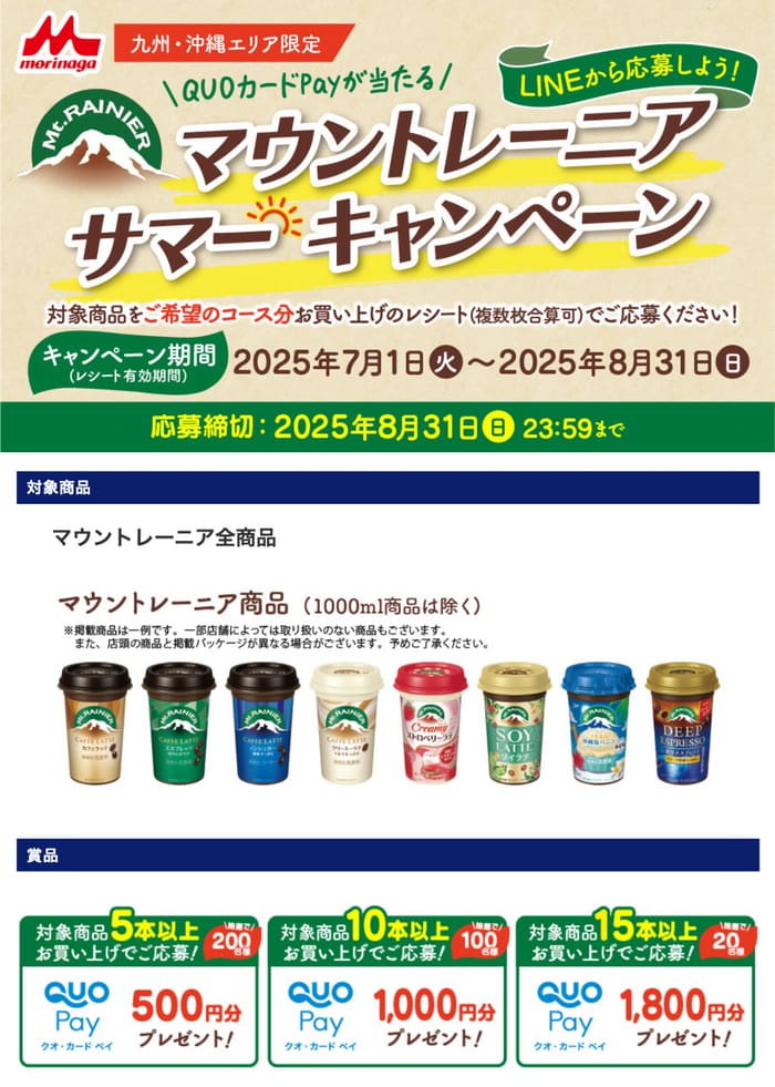 クローズド懸賞　キャンペーン　懸賞情報　懸賞ブログ　マウントレーニア