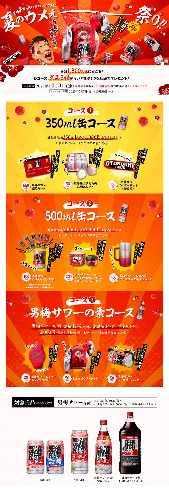 クローズド懸賞　キャンペーン　懸賞情報　懸賞ブログ　男梅サワー