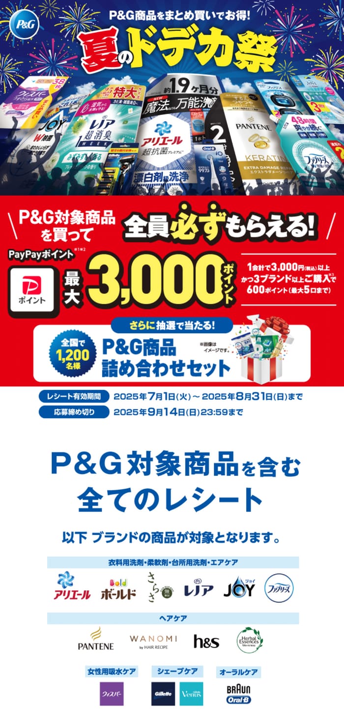 クローズド懸賞　キャンペーン　懸賞情報　懸賞ブログ　必ずもらえる　P＆G