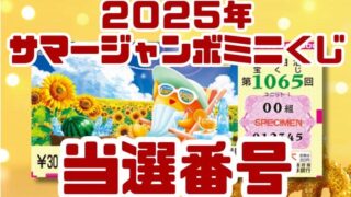 宝くじ　当選番号　当せん　速報　抽選日　いつ サマージャンボミニ宝くじ　1065