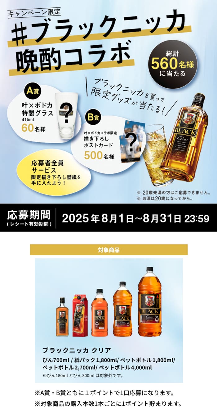 クローズド懸賞　キャンペーン　懸賞情報　懸賞ブログ　ブラックニッカ