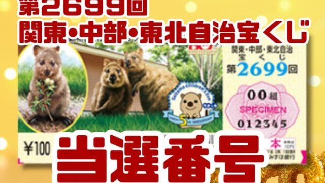 宝くじ　当選番号　当せん　速報　関東　中部　抽選日　いつ 2699