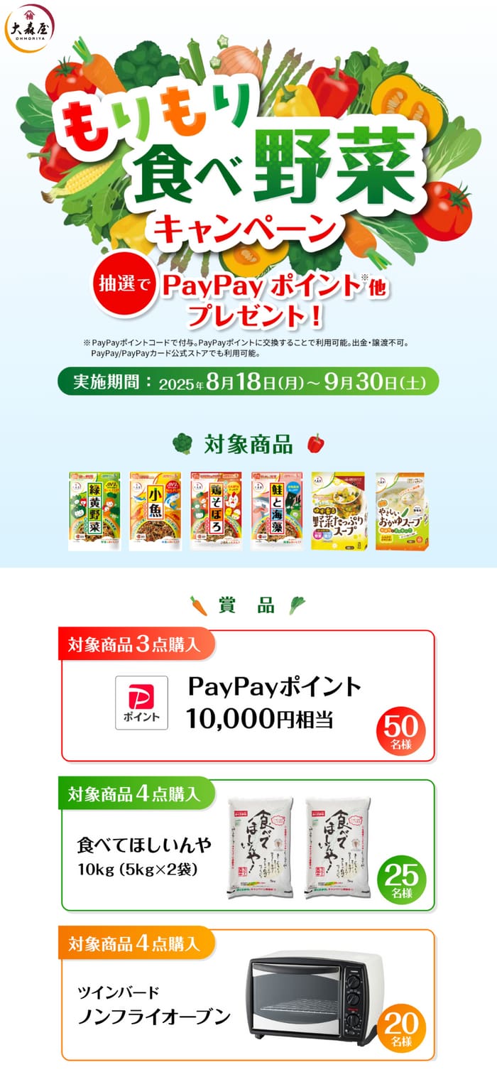 クローズド懸賞　キャンペーン　懸賞情報　懸賞ブログ　大森屋