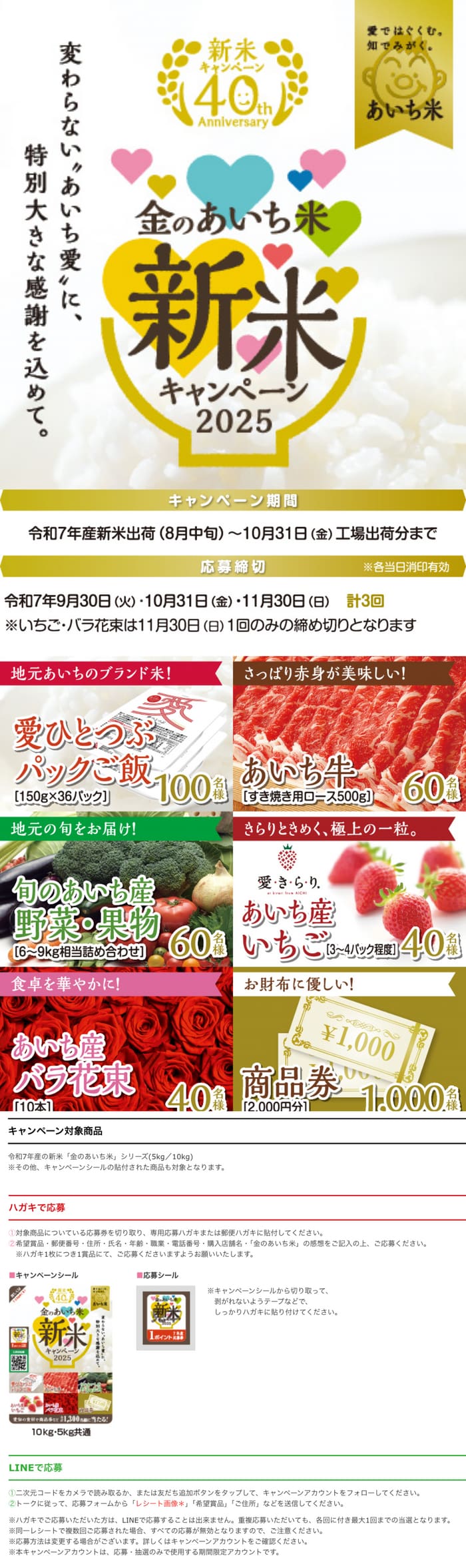 クローズド懸賞　キャンペーン　懸賞情報　懸賞ブログ　あいち米
