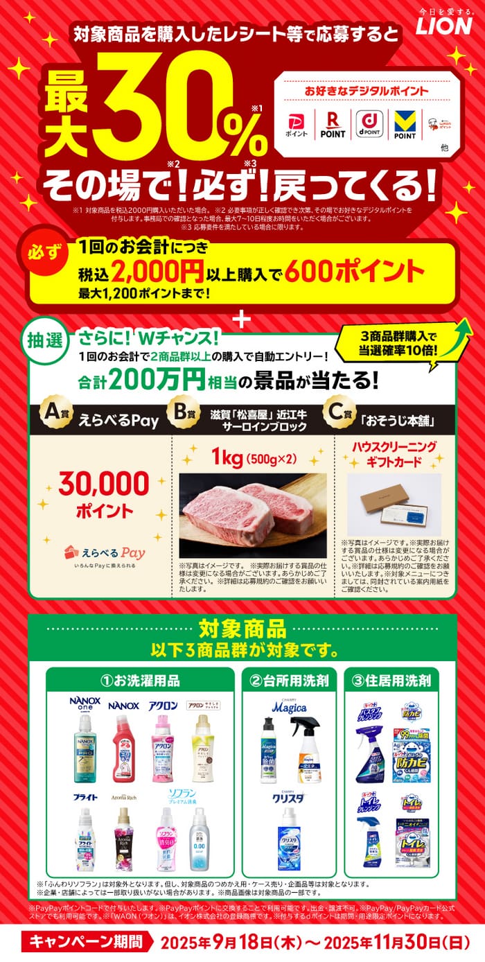 クローズド懸賞　キャンペーン　懸賞情報　懸賞ブログ　ライオン