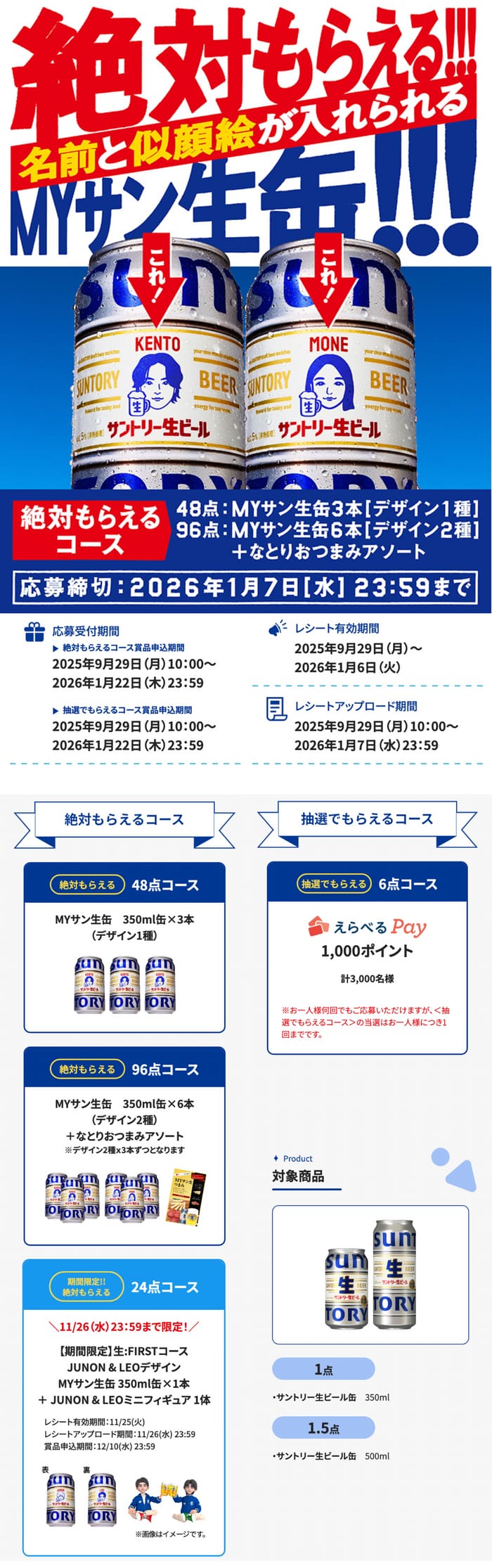 クローズド懸賞　キャンペーン　懸賞情報　懸賞ブログ　サントリー生