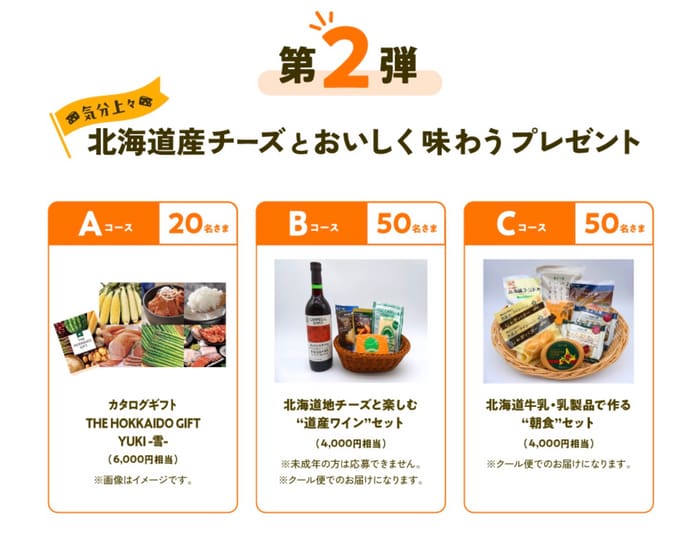 クローズド懸賞　キャンペーン　懸賞情報　懸賞ブログ　北海道　チーズ