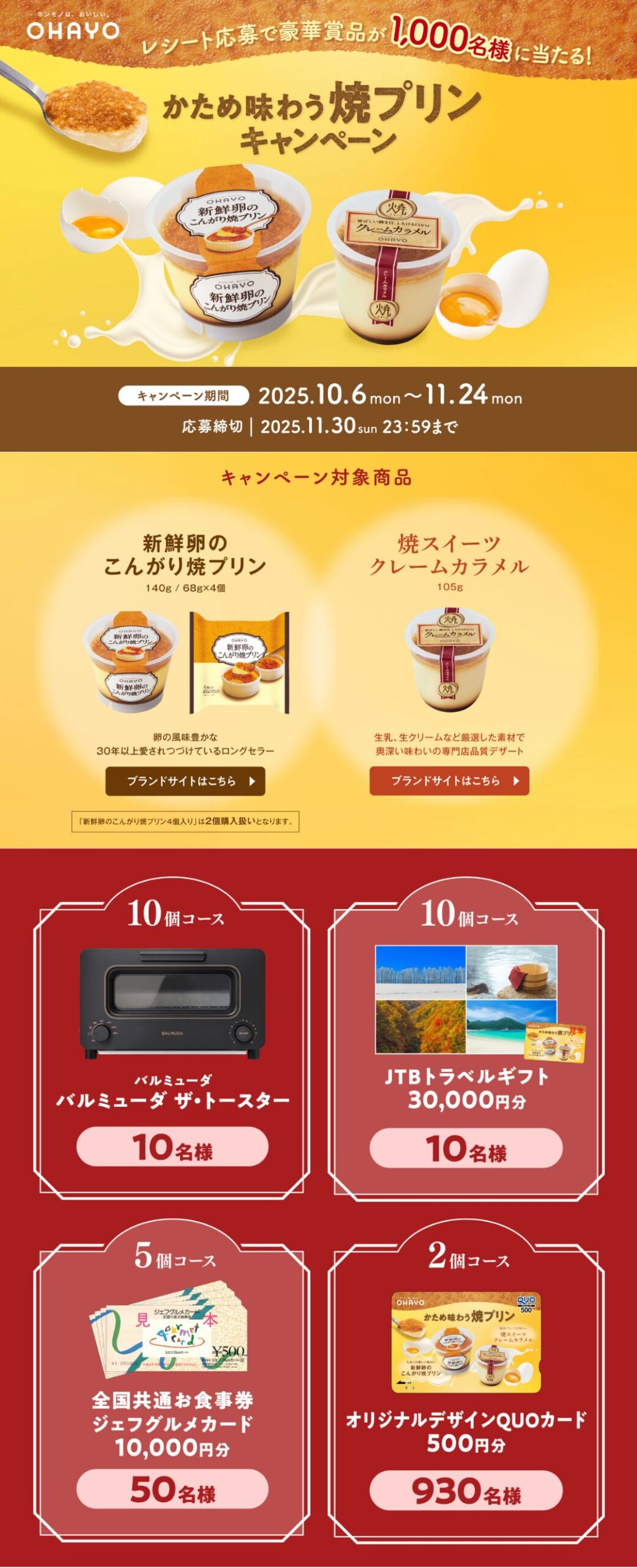 クローズド懸賞　キャンペーン　懸賞情報　懸賞ブログ おはよー乳業　焼きプリン
