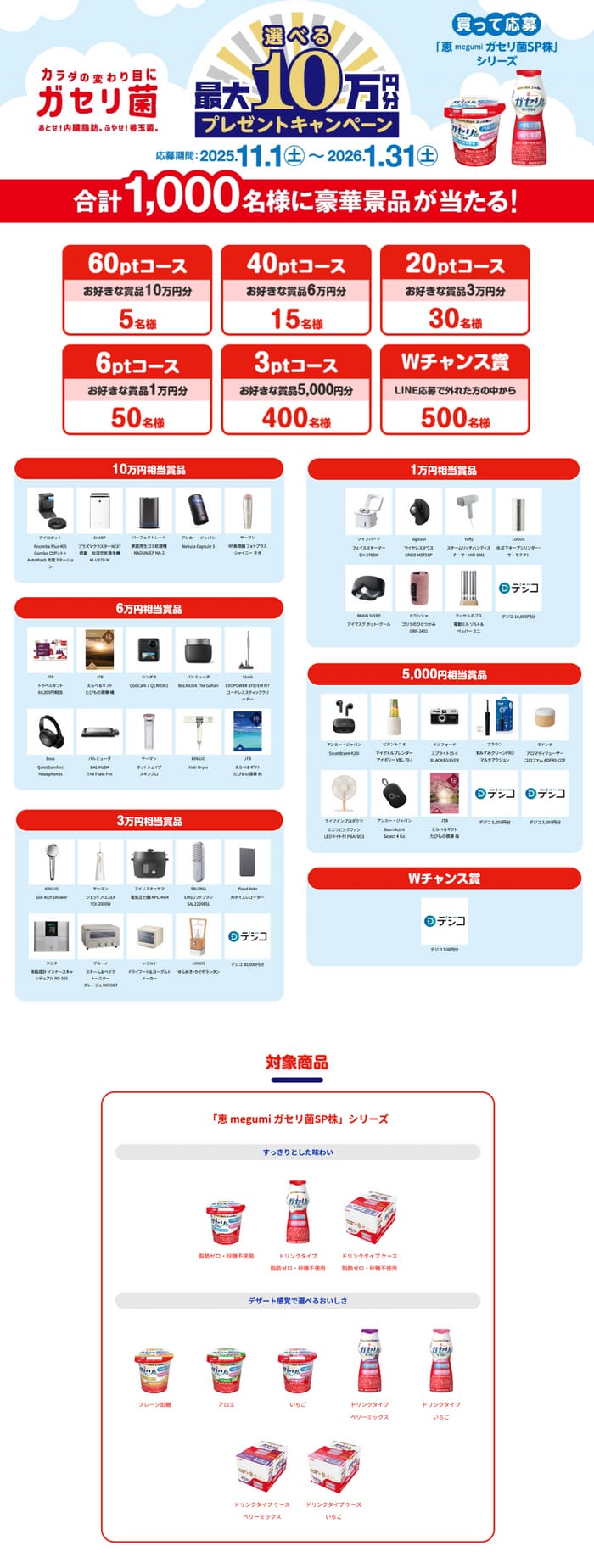 クローズド懸賞 キャンペーン 懸賞情報 懸賞ブログ 雪印 ガセリ菌