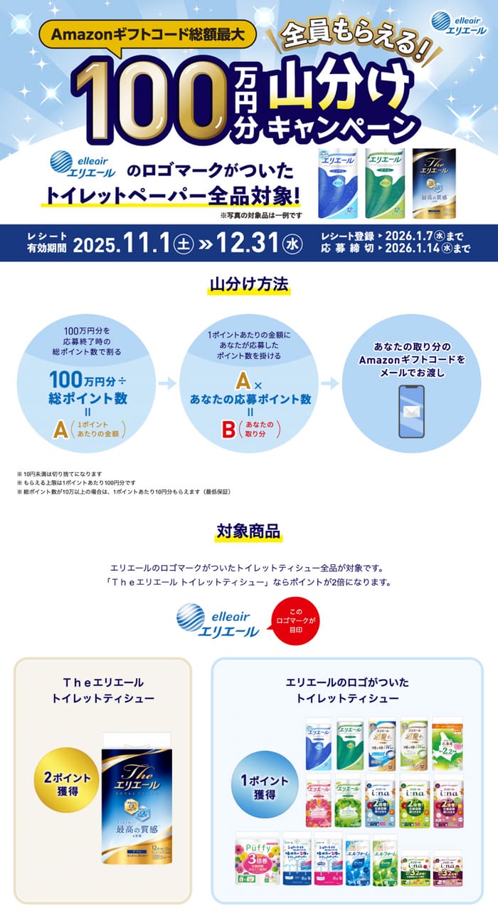 クローズド懸賞　キャンペーン　懸賞情報　懸賞ブログ　エリエール