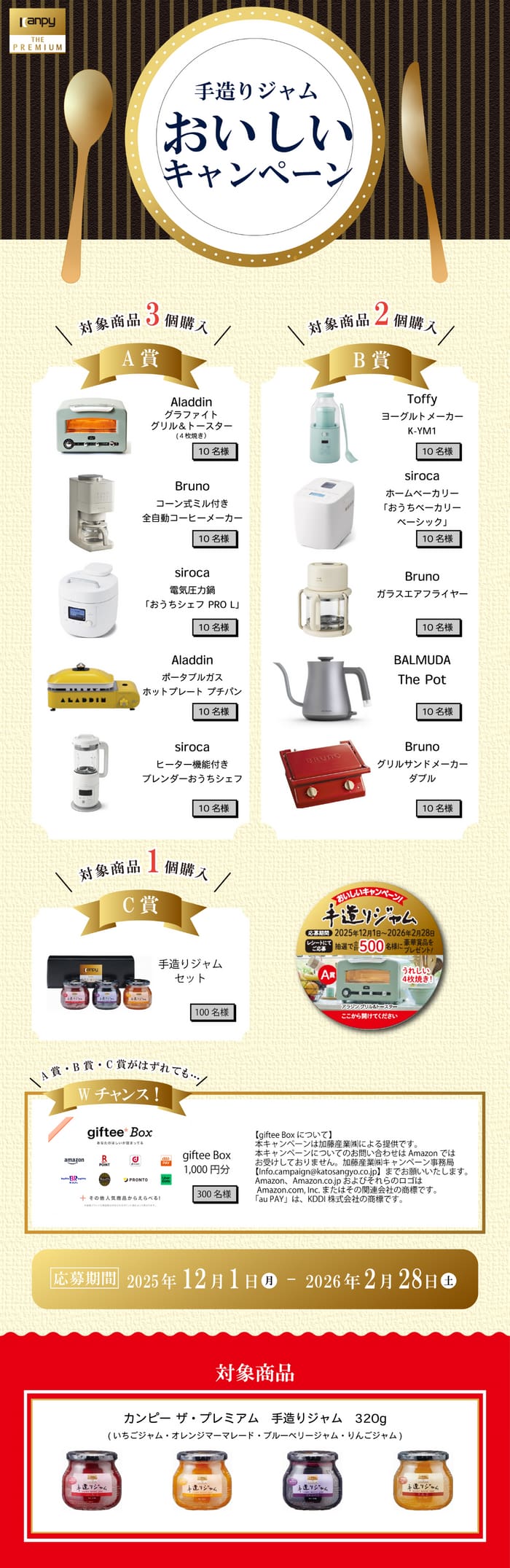 クローズド懸賞 キャンペーン 懸賞情報 懸賞ブログ カンピー ジャム