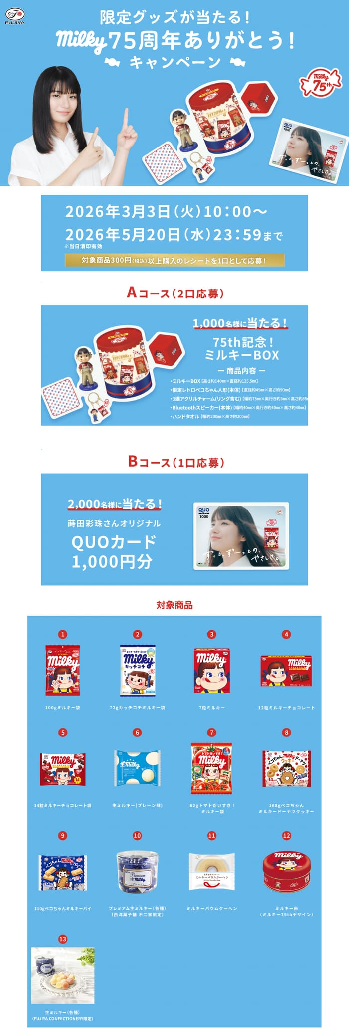 クローズド懸賞 キャンペーン 懸賞情報 懸賞ブログ 不二家 ミルキー