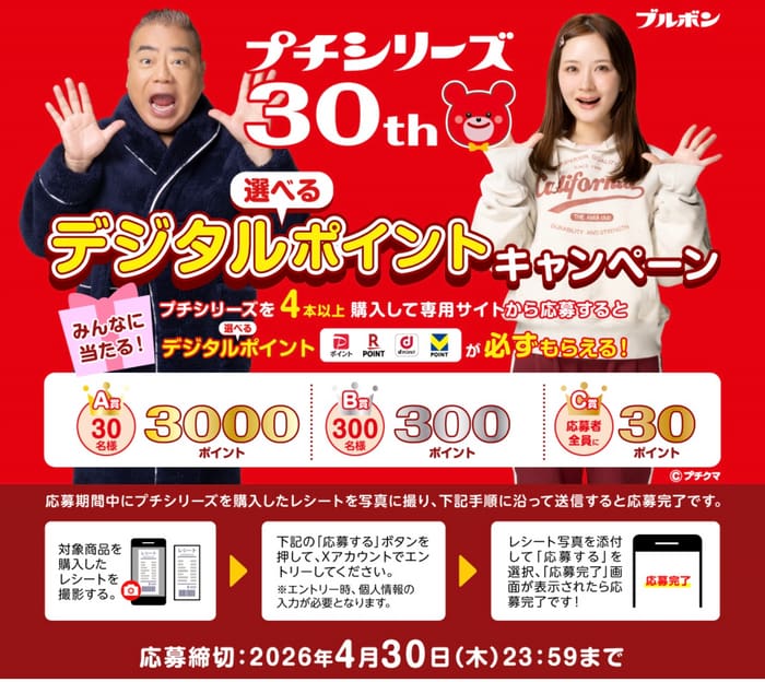 クローズド懸賞 キャンペーン 懸賞情報 懸賞ブログ ブルボンプチ