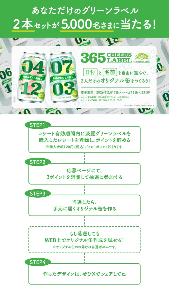クローズド懸賞 キャンペーン 懸賞情報 懸賞ブログ 淡麗グリーンラベル