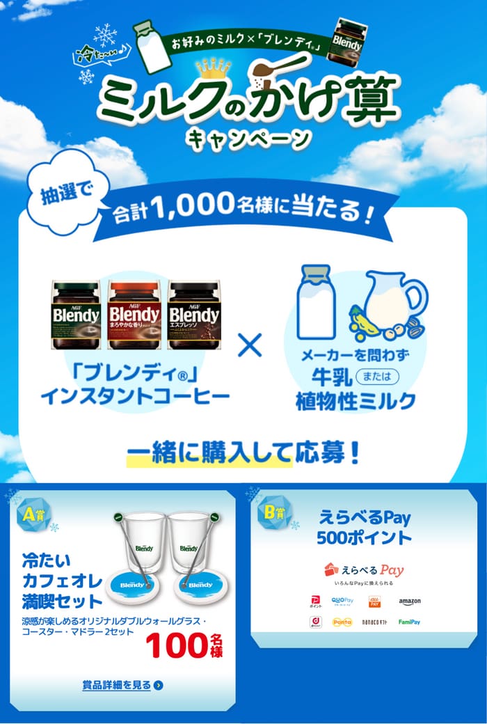 クローズド懸賞 キャンペーン 懸賞情報 懸賞ブログ ブレンディ