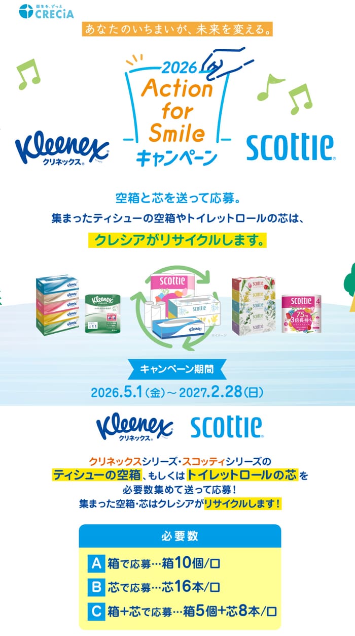 クローズド懸賞 キャンペーン 懸賞情報 懸賞ブログ クレシア スコッティ クリネックス