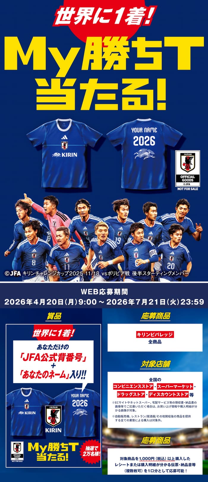 クローズド懸賞 キャンペーン 懸賞情報 懸賞ブログ キリン サッカー