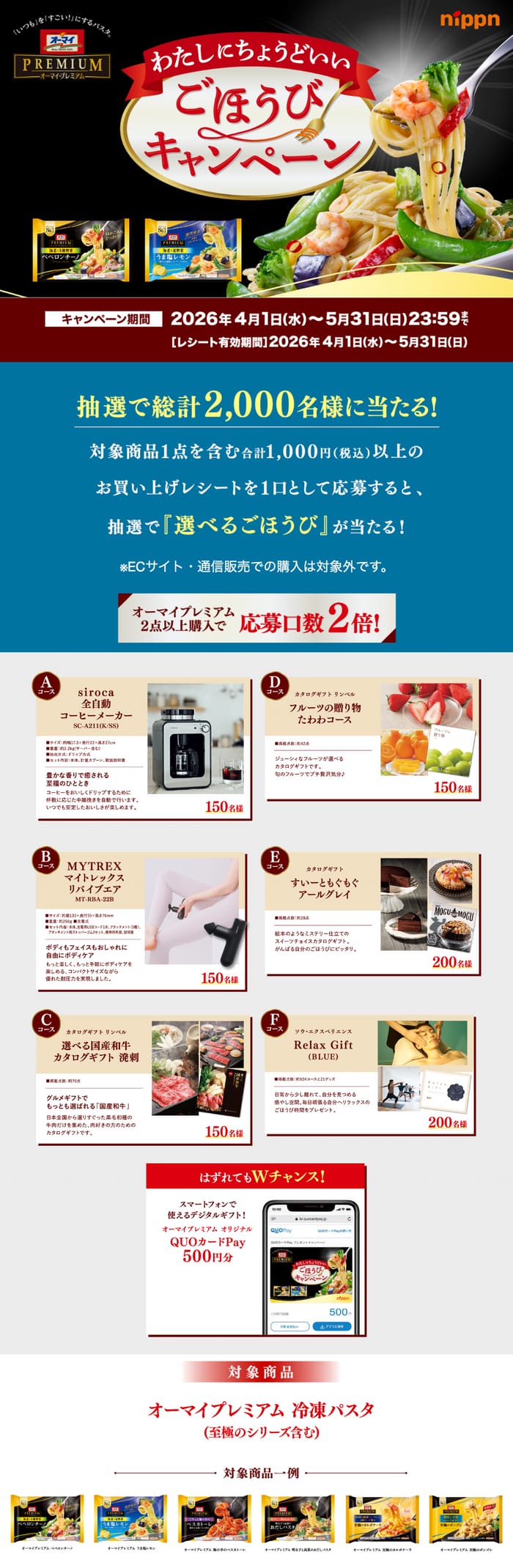 クローズド懸賞 キャンペーン 懸賞情報 懸賞ブログ オーマイプレミアム