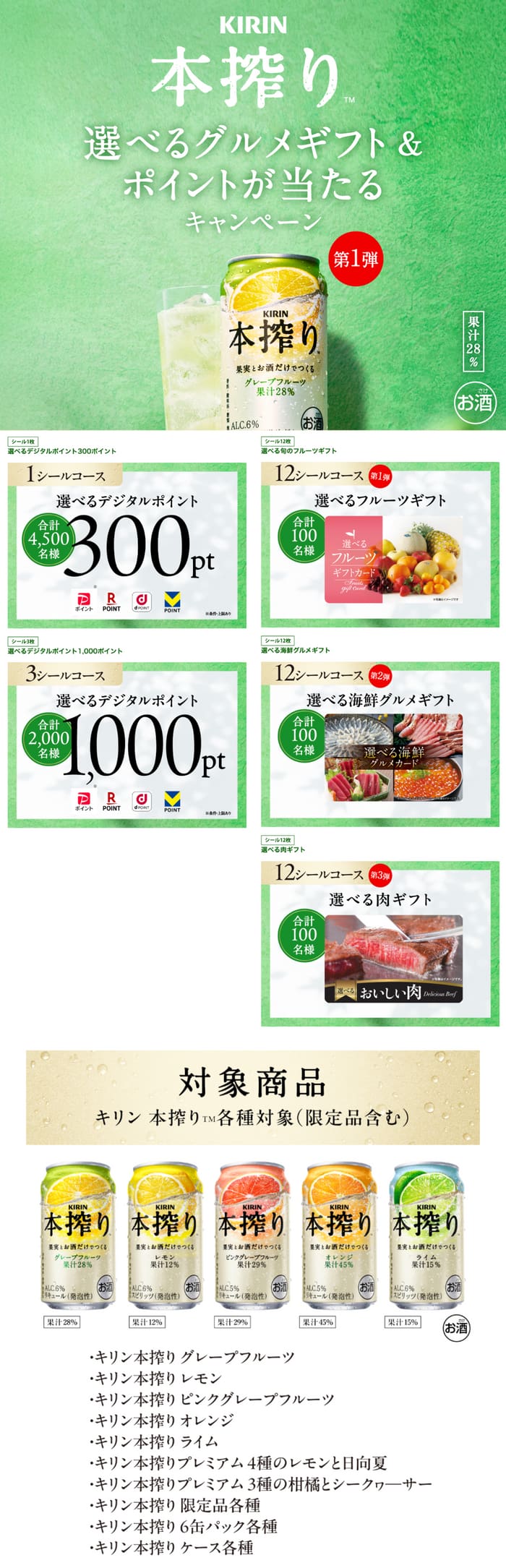 クローズド懸賞 キャンペーン 懸賞情報 懸賞ブログ 本搾り