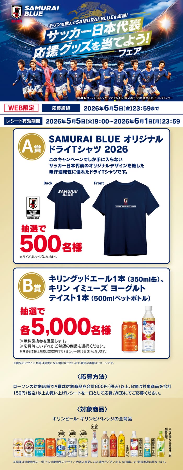 　ローソン　サッカー　キリン　キャンペーン　懸賞