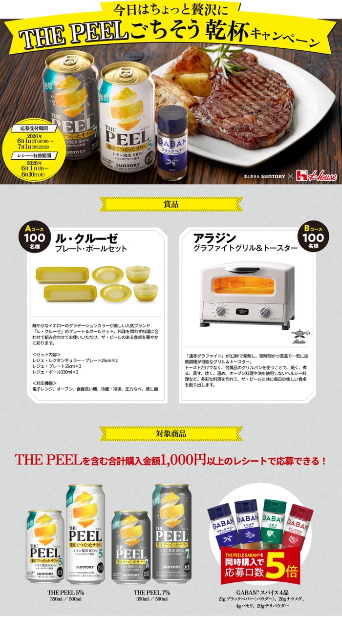 クローズド懸賞 キャンペーン 懸賞情報 懸賞ブログ THEPEEL