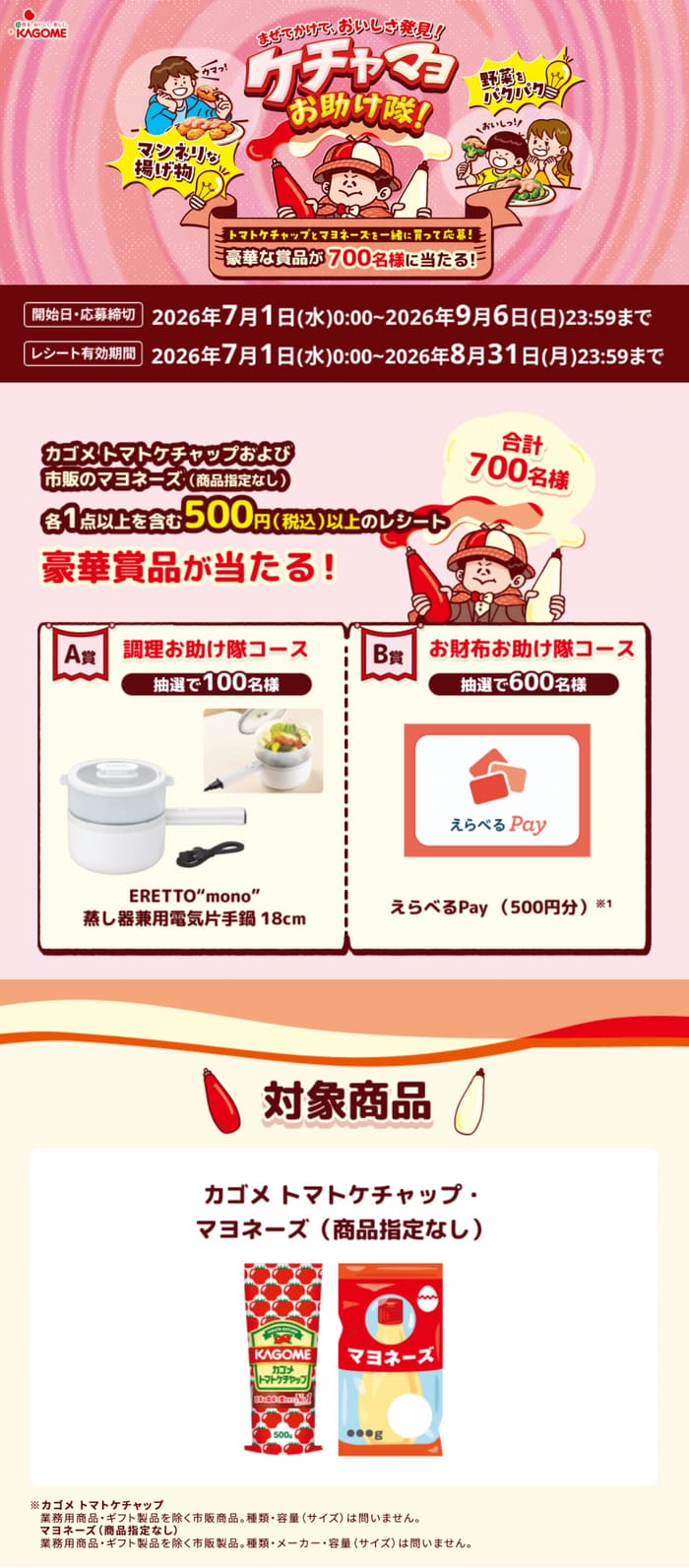 クローズド懸賞 キャンペーン 懸賞情報 懸賞ブログ カゴメ ケチャップ マヨネーズ