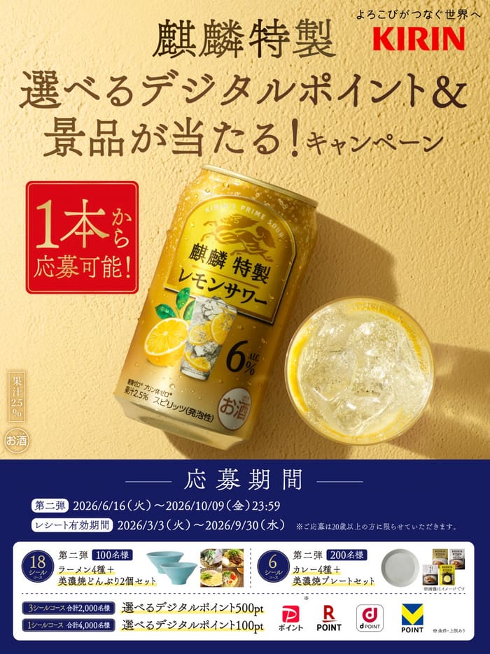 クローズド懸賞 キャンペーン 懸賞情報 懸賞ブログ 麒麟特製