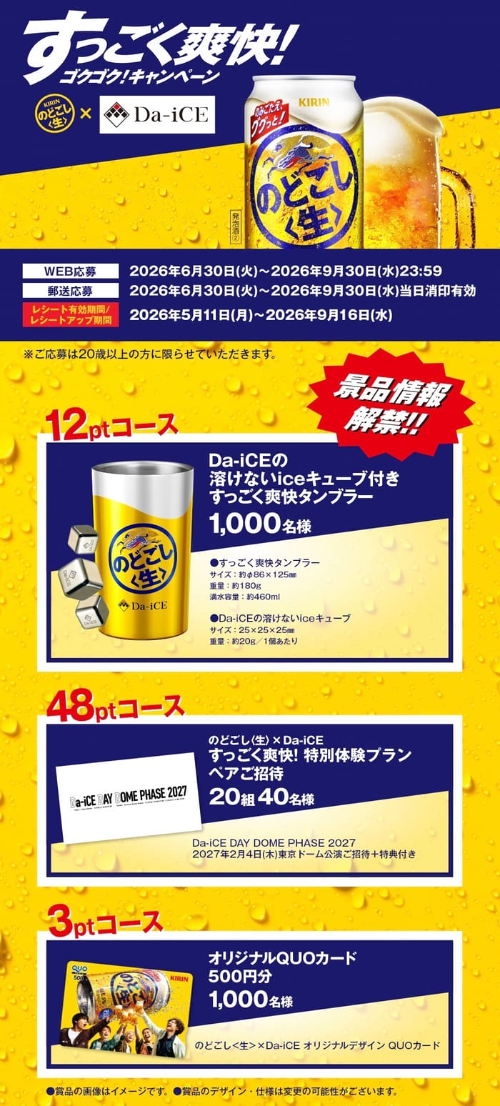 クローズド懸賞 キャンペーン 懸賞情報 懸賞ブログ のどごし生