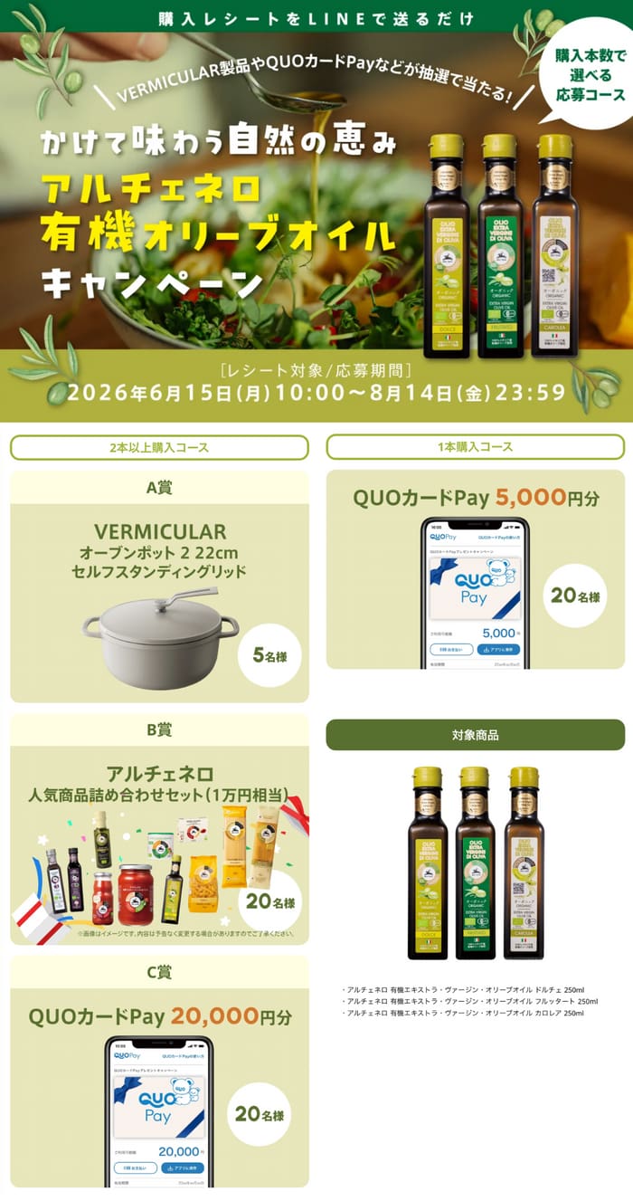 クローズド懸賞 キャンペーン 懸賞情報 懸賞ブログ オリーブオイル