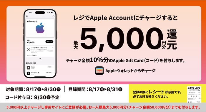 クローズド懸賞　キャンペーン　懸賞情報　懸賞ブログ　セブンイレブン　アップル