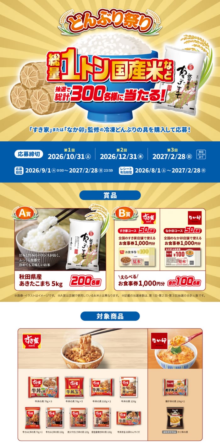 クローズド懸賞 キャンペーン 懸賞情報 懸賞ブログ トロナ すき家 なか卯