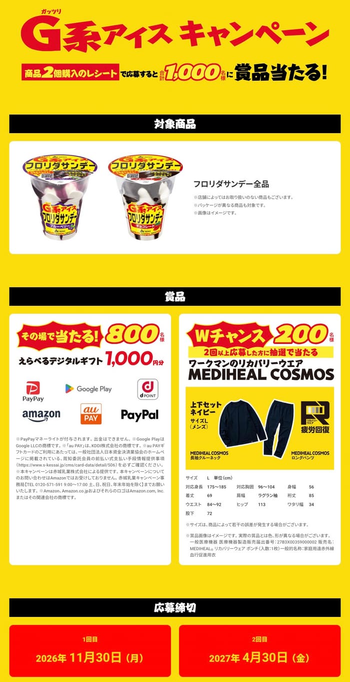 クローズド懸賞 キャンペーン 懸賞情報 懸賞ブログ フロリダサンデー