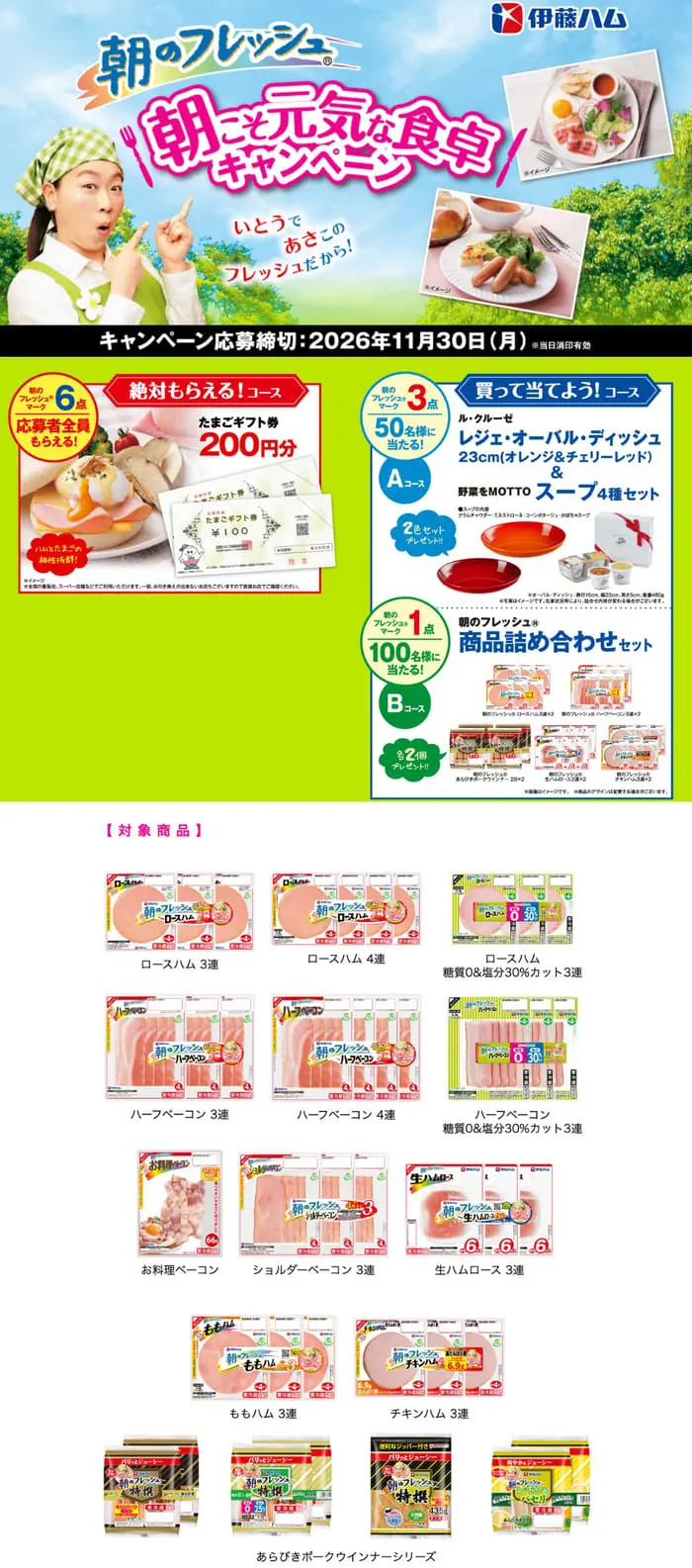 クローズド懸賞 キャンペーン 懸賞情報 懸賞ブログ 伊藤ハム