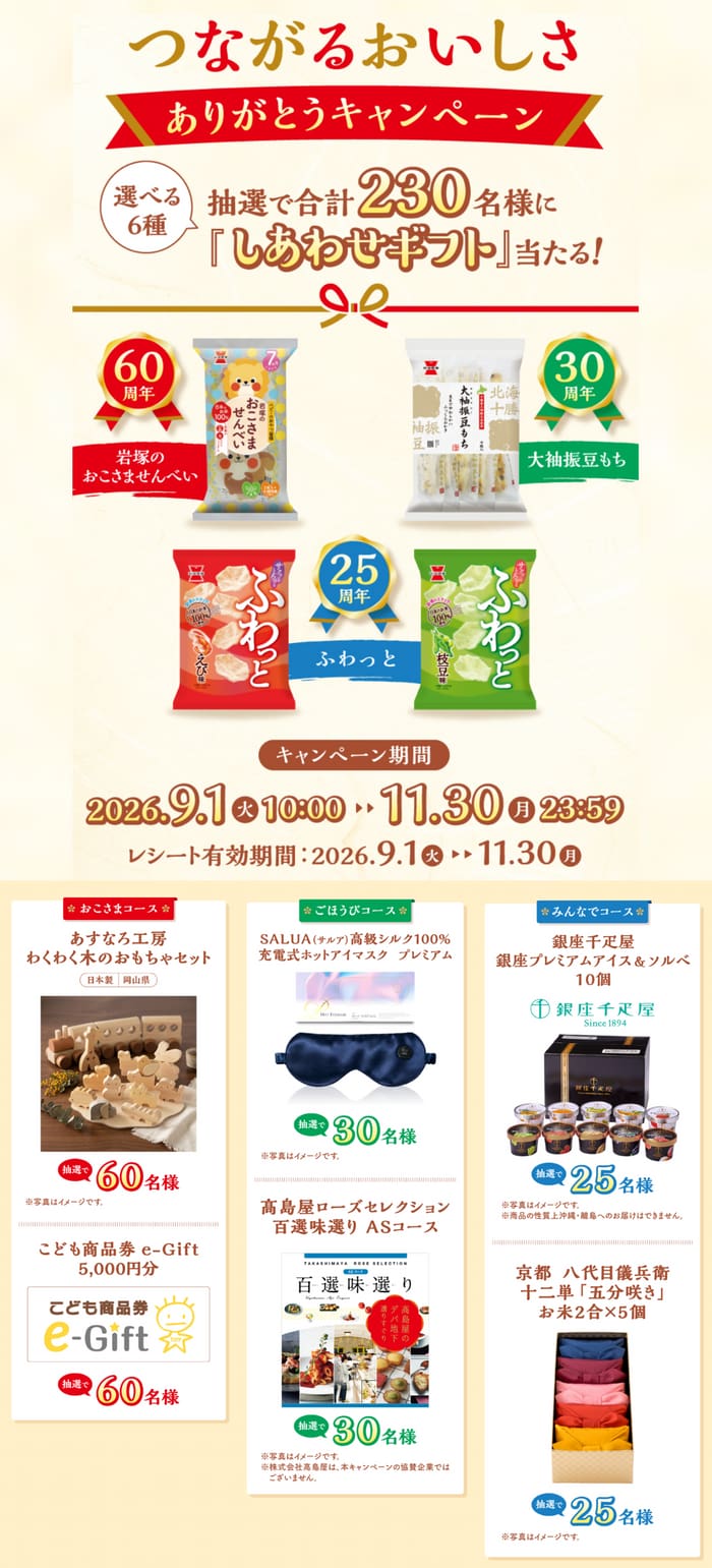 クローズド懸賞 キャンペーン 懸賞情報 懸賞ブログ 岩塚製菓