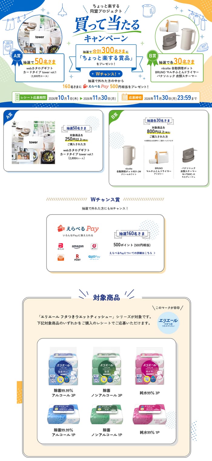 クローズド懸賞 キャンペーン 懸賞情報 懸賞ブログ エリエール